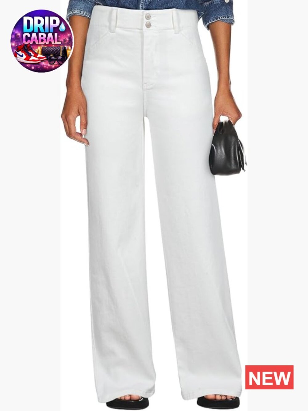 High Waisted Tummy Control Wide Leg Jeans with Pockets